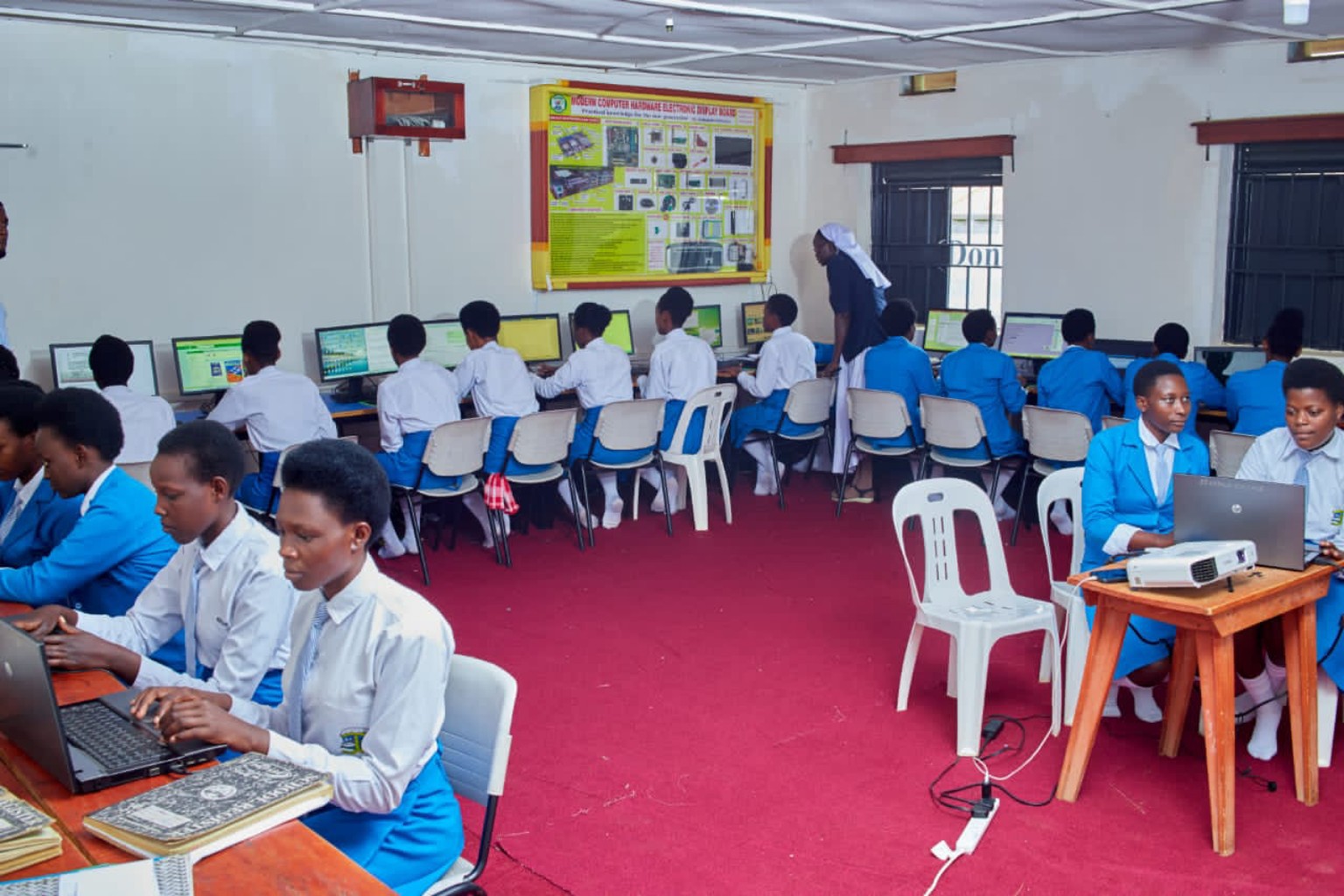 Students learning in the computer laboratory